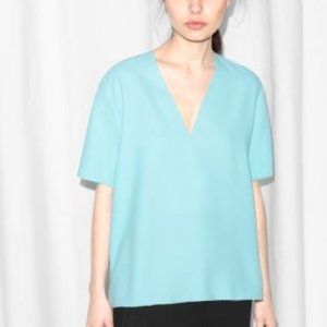 &otherstories turquoise v-neck top